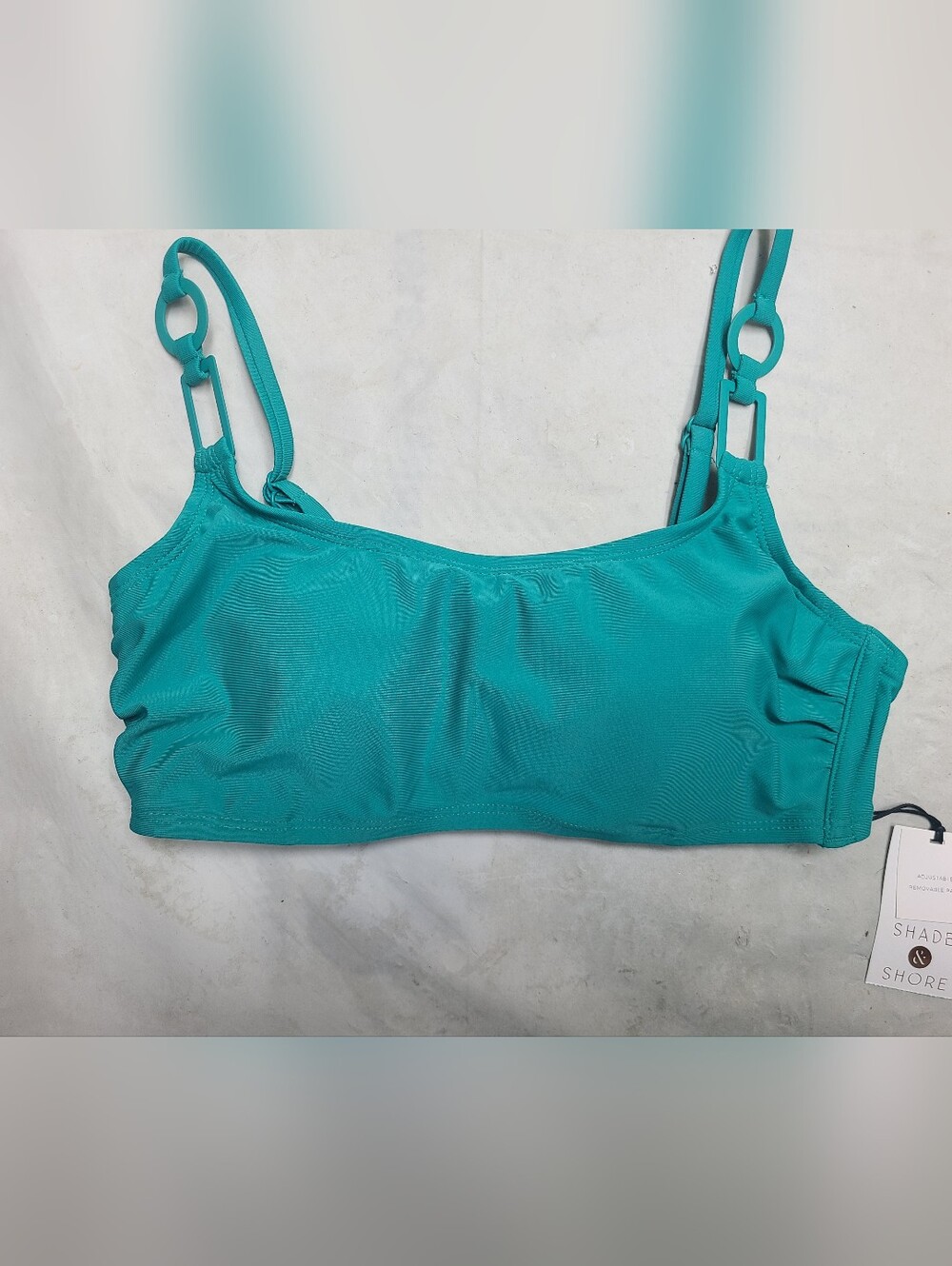 Women's Ring Detail Hidden Underwire Bikini Top Shade & Shore Teal Green 34C